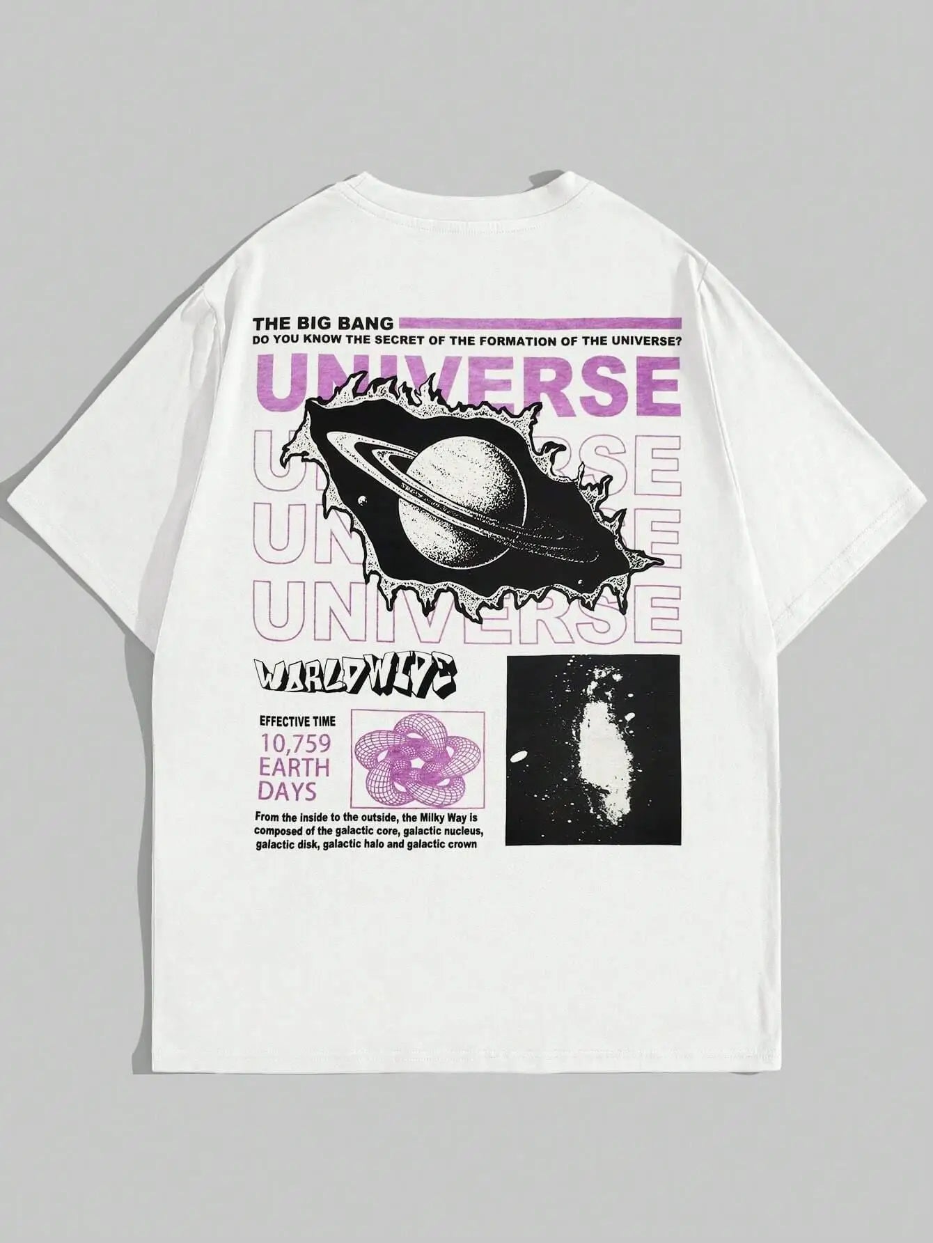 The Secret of the Big Bang in the Universe Men T Shirts Summer Cotton T-Shirts Breathable Loose Clothes Hip Hop Street Tees