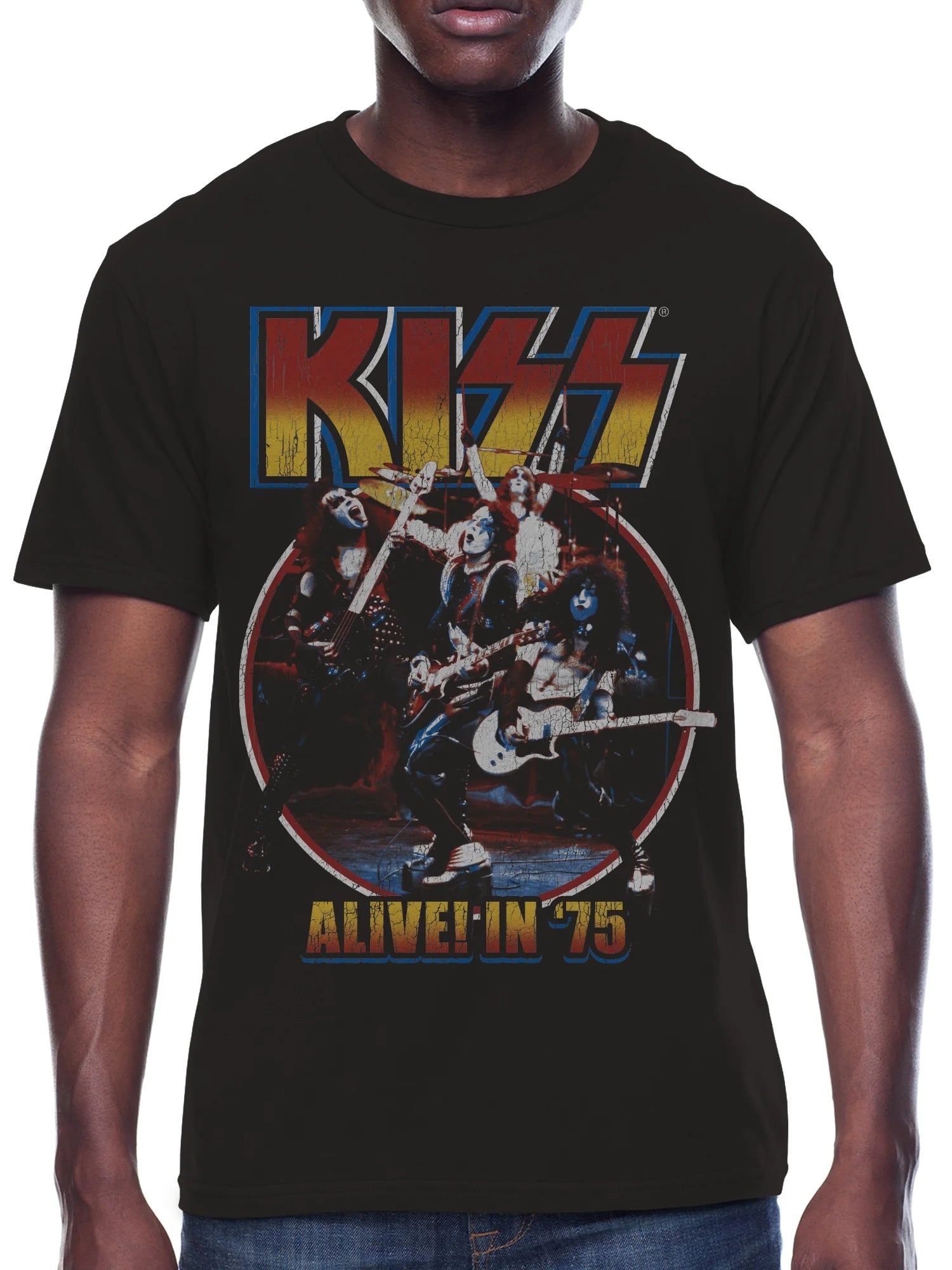 , Men'S Graphic Crew Neck T-Shirt, Alive in 75, Sizes S-3XL