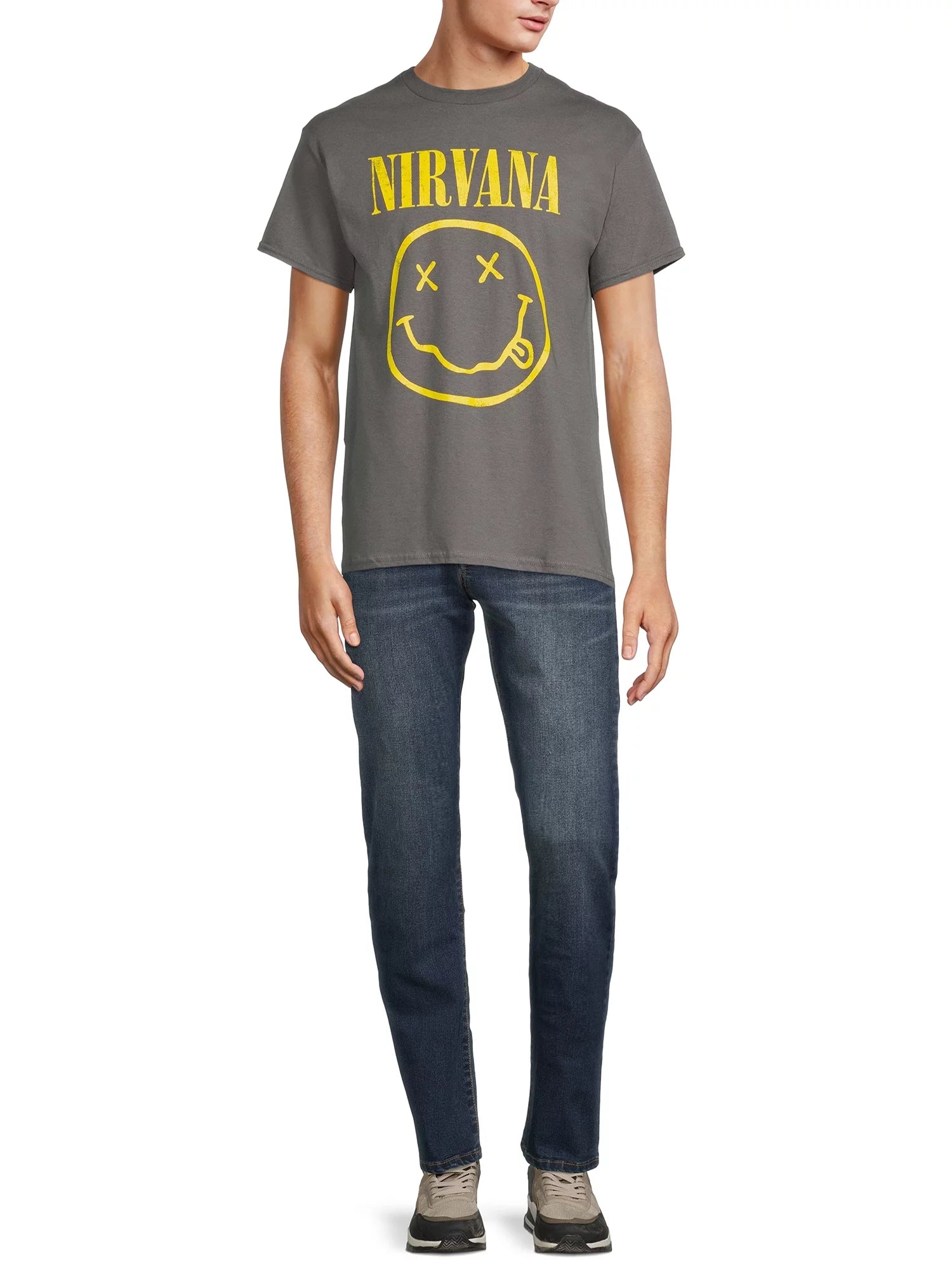 All Gender Smiley Logo Graphic Tee Shirt, Men'S Sizes S-3XL