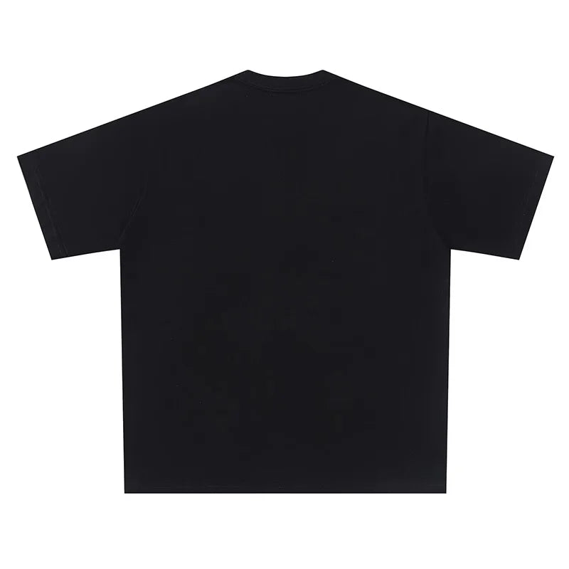 Men T-Shirt Cotton Oversized Summer Printed  Graphic Harajuku Hip Hop Loose Tops Tees Korean Fashion Y2K Aesthetic Clothing